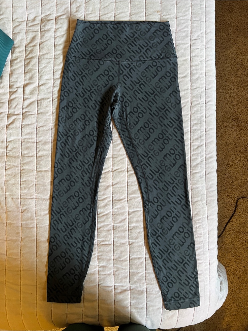 lululemon athletica Black Logo Allover Print Leggings - Picture 2 of 3